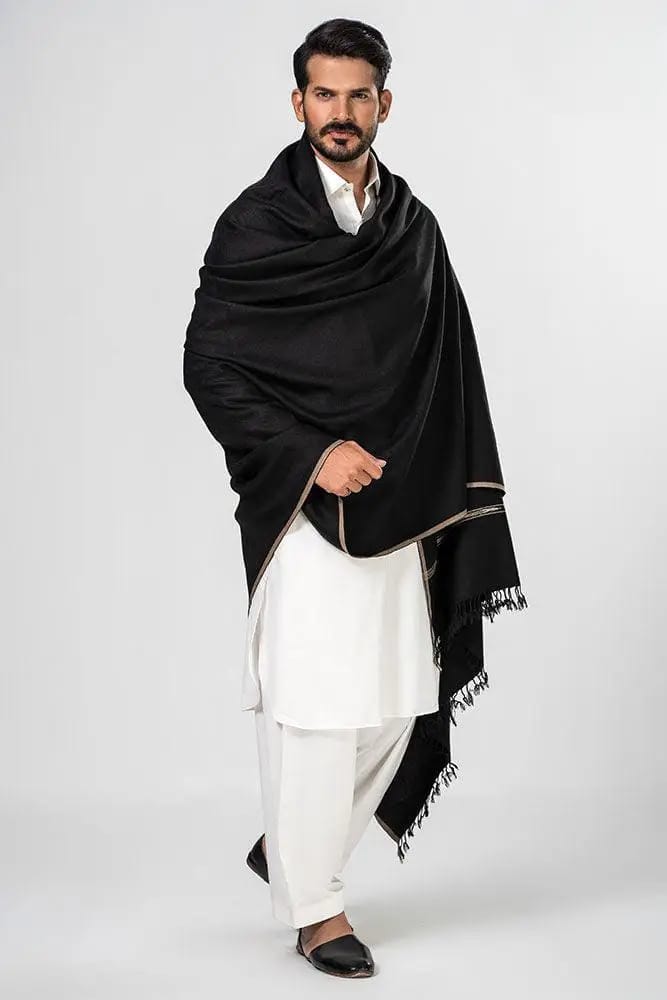 Men's wool plain shawl
